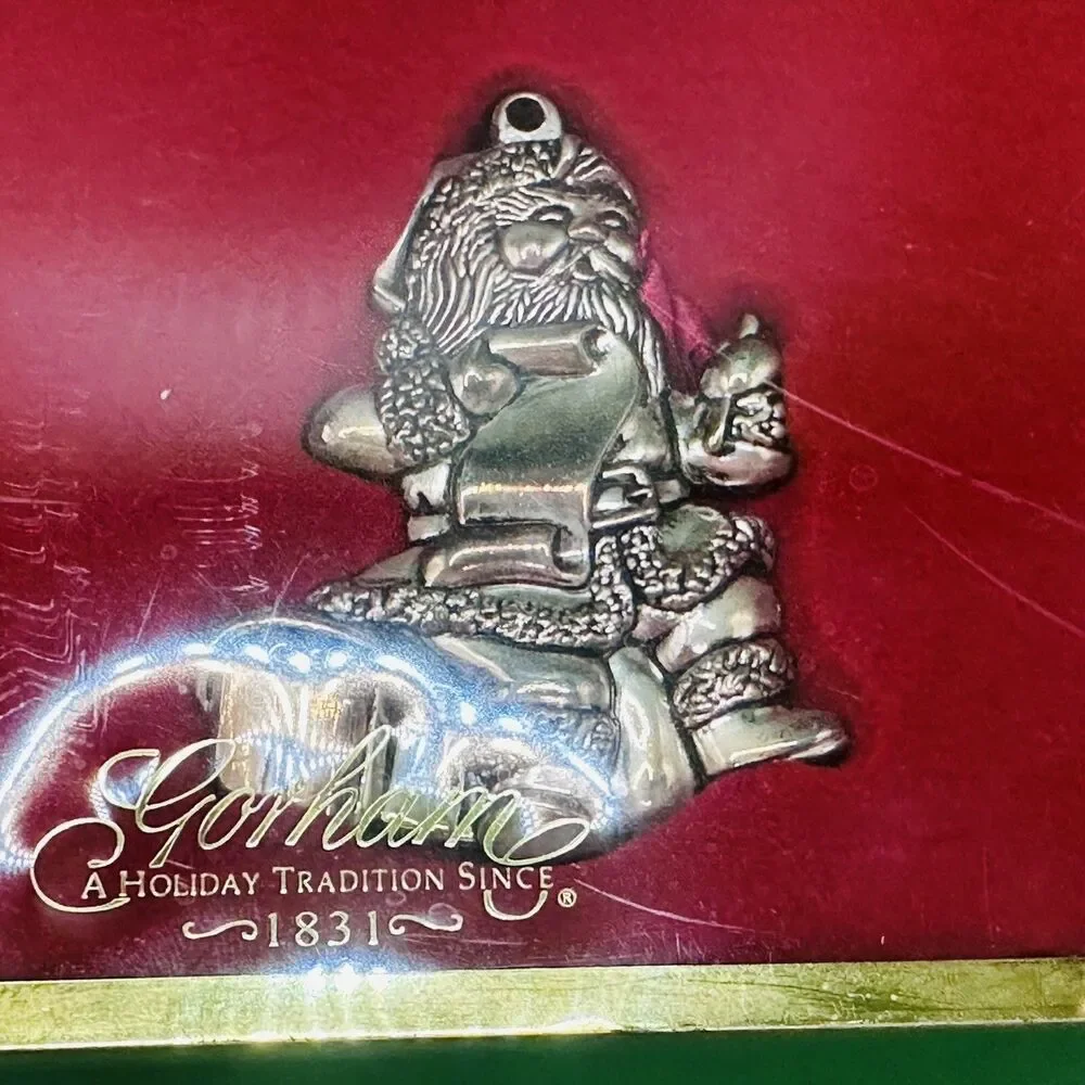 Gorham North Pole Ornaments, Set Of 3 Silver Plated New in Box Picture Ornament